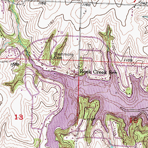 Topographic Map of Rock Creek School (historical), NE