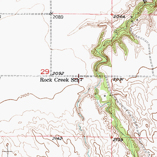 Topographic Map of Rock Creek School, NE