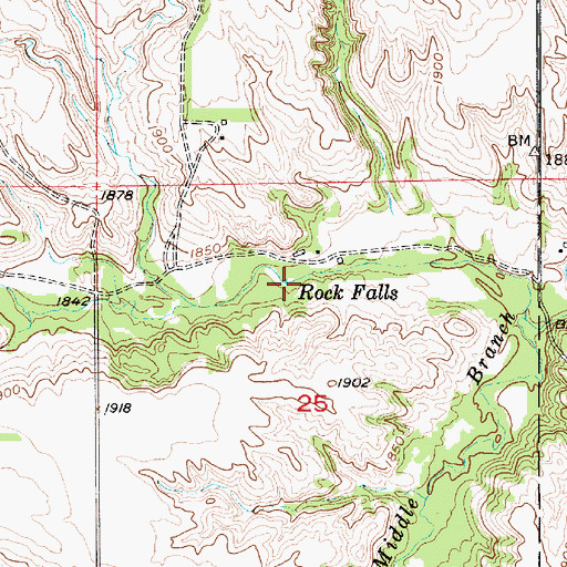 Topographic Map of Rock Falls, NE