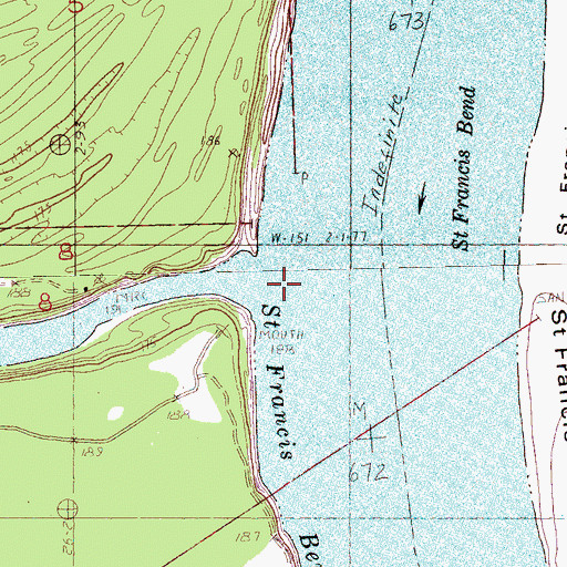 Topographic Map of Saint Francis River, AR