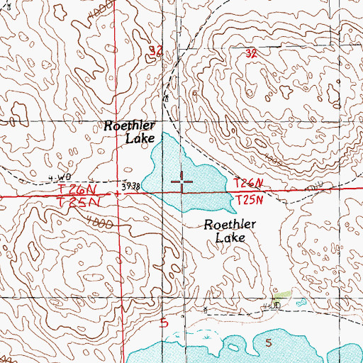 Topographic Map of Roethler Lake, NE