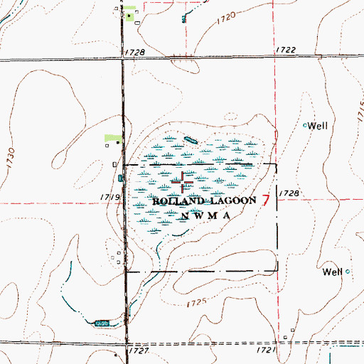 Topographic Map of Rolland Lagoon N W M A, NE