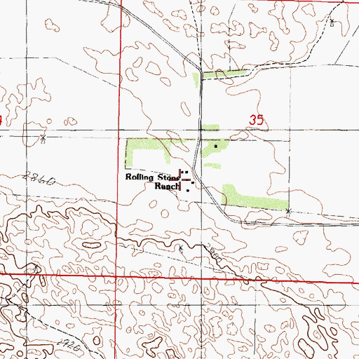Topographic Map of Rolling Stone Ranch, NE