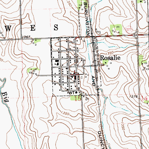 Topographic Map of Rosalie, NE