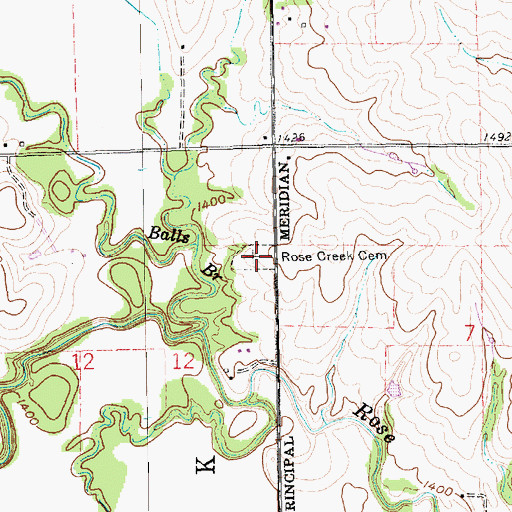 Topographic Map of Rose Cemetery, NE