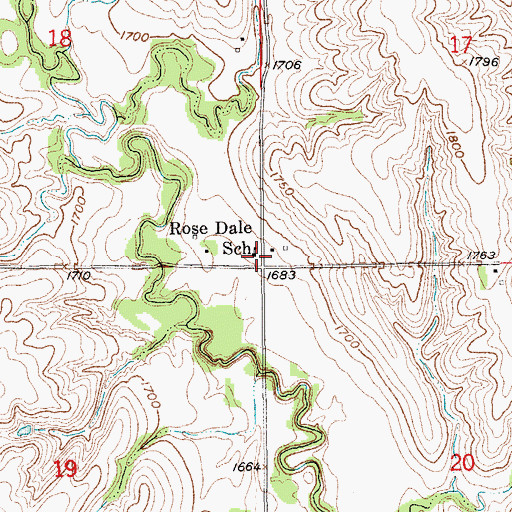 Topographic Map of Rose Dale School (historical), NE