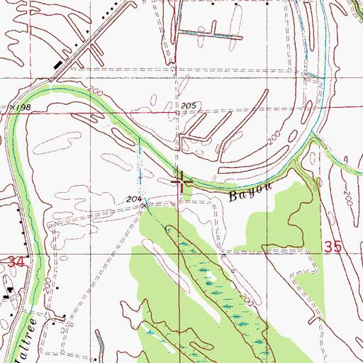 Topographic Map of Saint Johns Church, AR