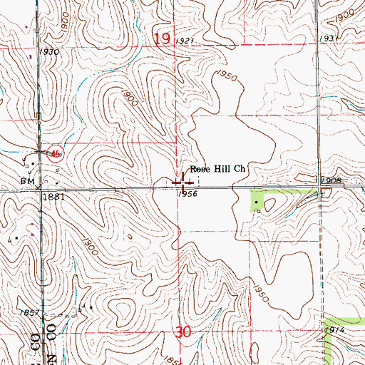 Topographic Map of Rose Hill Church, NE