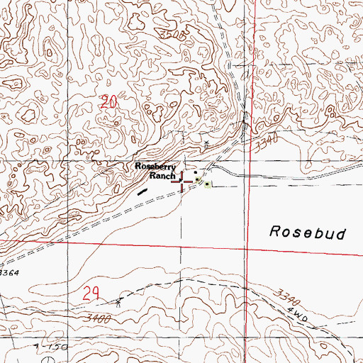 Topographic Map of Roseberry Ranch, NE