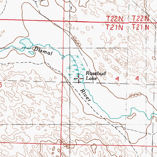 Topographic Map of Rosebud Lake, NE