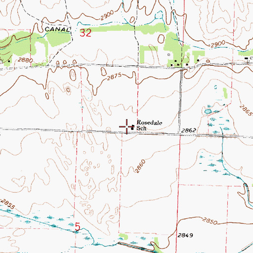 Topographic Map of Rosedale School, NE