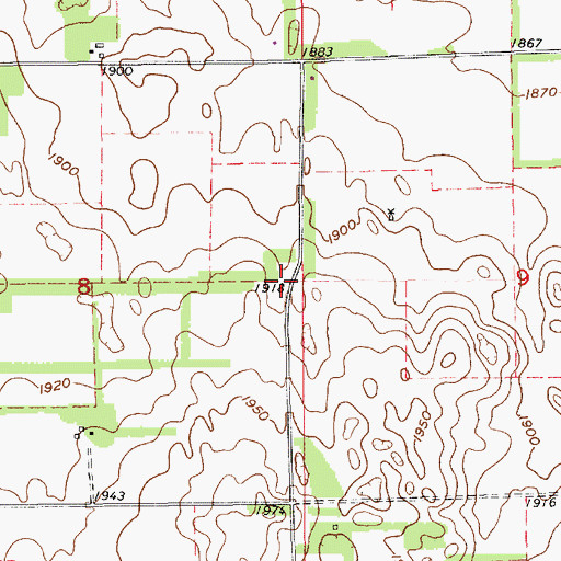 Topographic Map of Rosedale School, NE