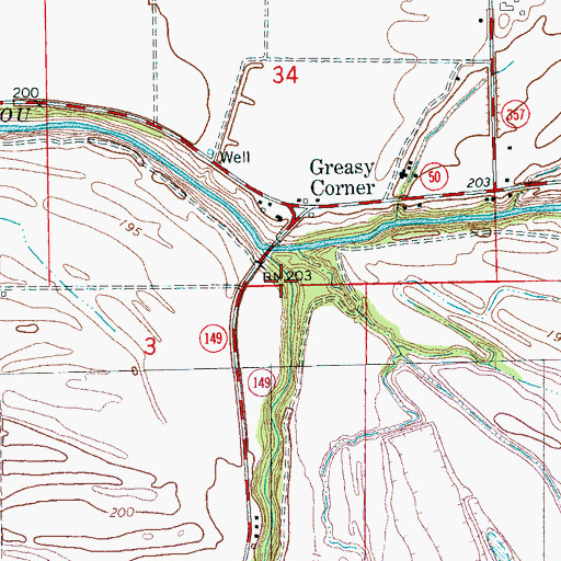 Topographic Map of Sand Pit Church, AR