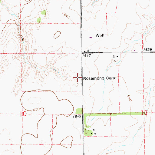 Topographic Map of Rosemond Cemetery, NE