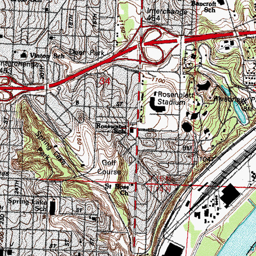 Topographic Map of Rosewater School, NE