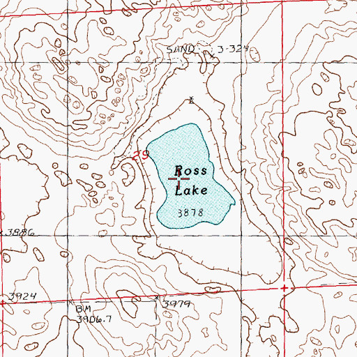 Topographic Map of Ross Lake, NE