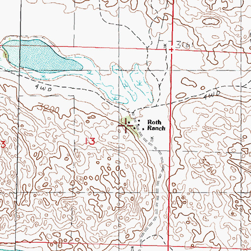 Topographic Map of Roth Ranch, NE