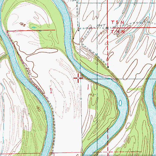 Topographic Map of School House Bend, AR