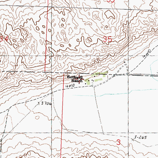 Topographic Map of Rothwell Ranch, NE