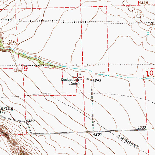 Topographic Map of Roubadeau Ranch, NE