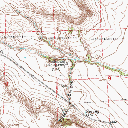 Topographic Map of Roubadeau Trading Post, NE