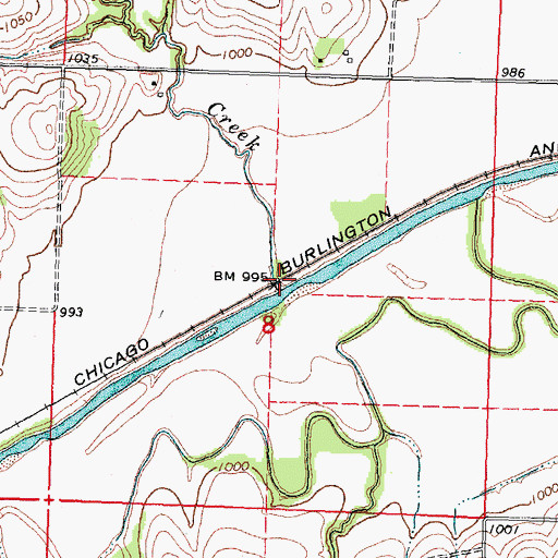 Topographic Map of Round Grove Creek, NE