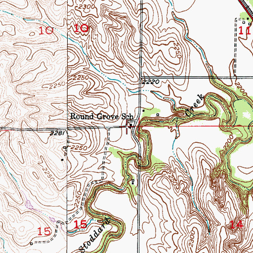 Topographic Map of Round Grove School (historical), NE