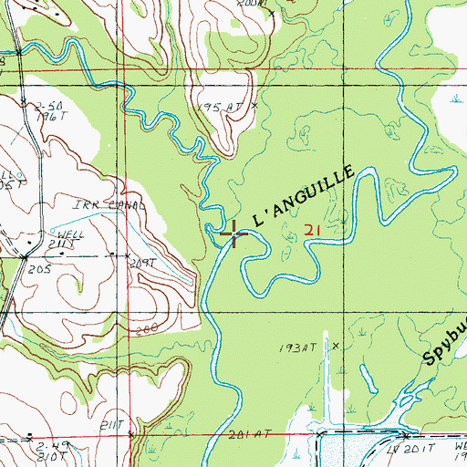 Topographic Map of Second Creek, AR