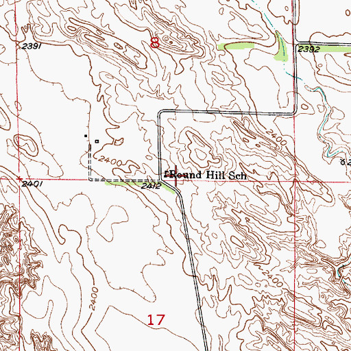 Topographic Map of Round Hill School, NE