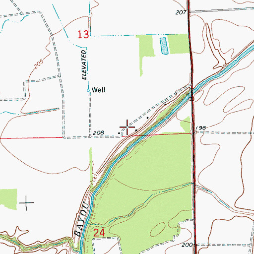 Topographic Map of Section Thirteen School, AR