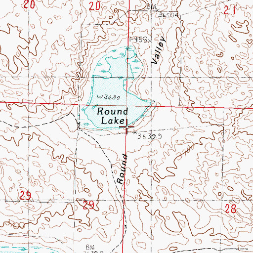 Topographic Map of Round Valley, NE