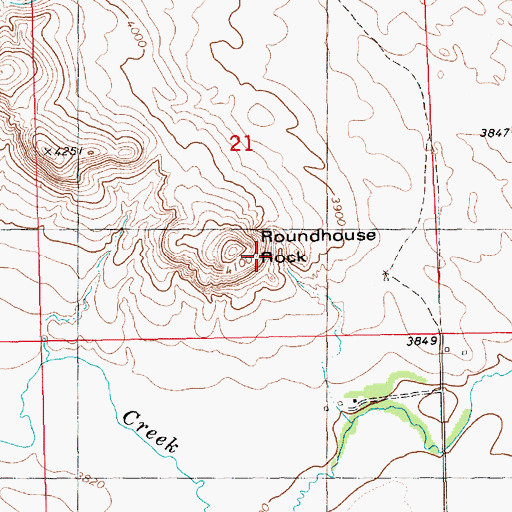 Topographic Map of Roundhouse Rock, NE
