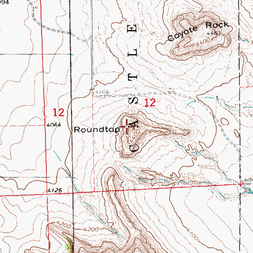 Topographic Map of Roundtop, NE