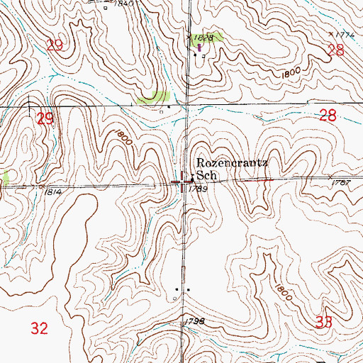 Topographic Map of Rozencrantz School (historical), NE