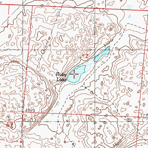 Topographic Map of Ruby Lake, NE