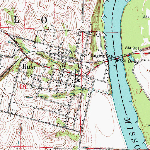 Topographic Map of Rulo, NE
