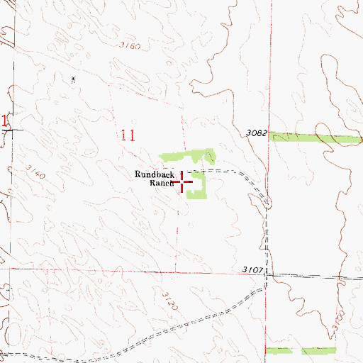 Topographic Map of Rundback Ranch, NE
