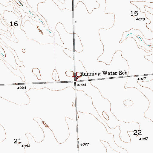 Topographic Map of Running Water School, NE