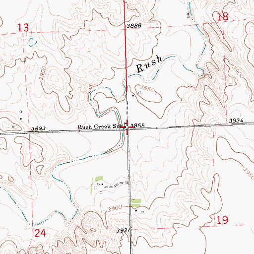 Topographic Map of Rush Creek School, NE