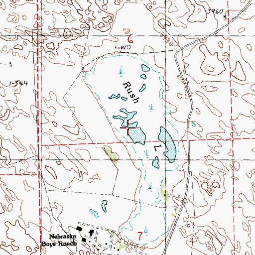 Topographic Map of Rush Lake, NE