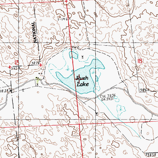Topographic Map of Rush Lake, NE