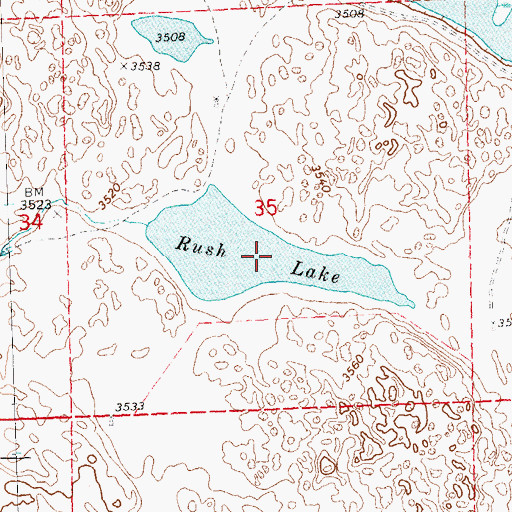 Topographic Map of Rush Lake, NE