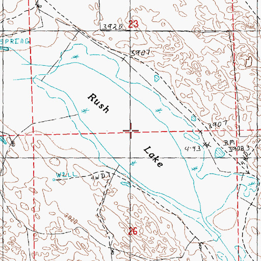 Topographic Map of Rush Lake, NE