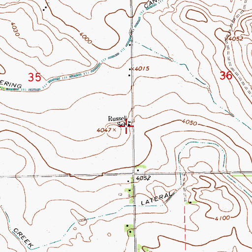 Topographic Map of Russell School (historical), NE