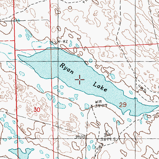 Topographic Map of Ryan Lake, NE