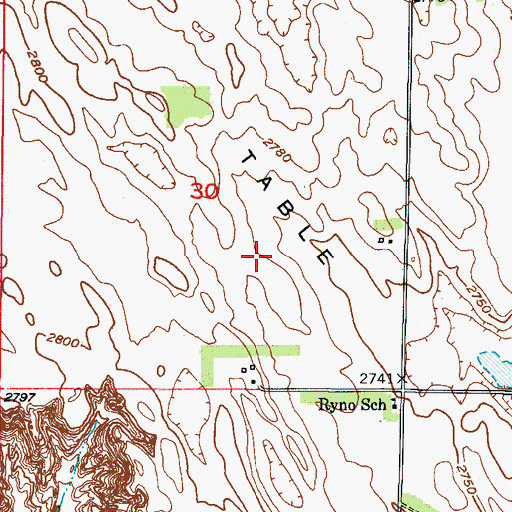 Topographic Map of Ryno Table, NE