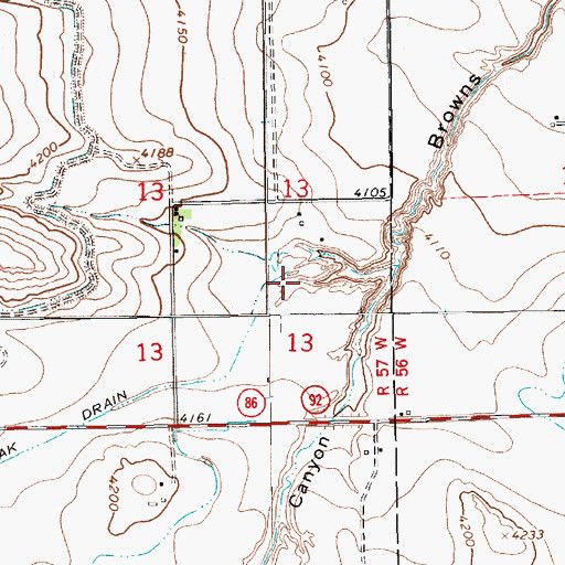 Topographic Map of S East Bald Peak Drain, NE