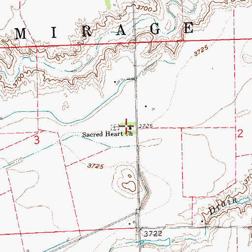 Topographic Map of Sacred Heart Church, NE