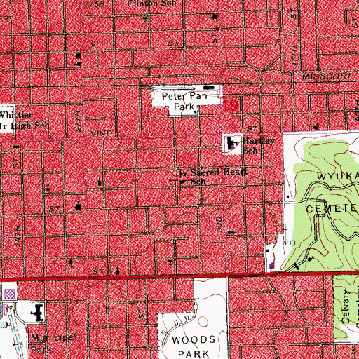 Topographic Map of Sacred Heart School, NE