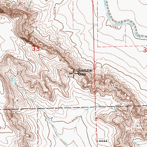 Topographic Map of Saddle Gap, NE